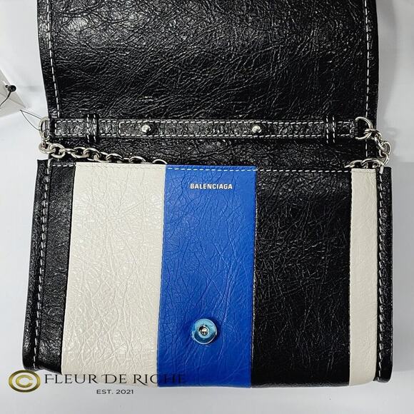 Women's Balenciaga Agneau Arena Multicolor Bazar Shoulder Bag Blue 516460 - Picture 5 of 8